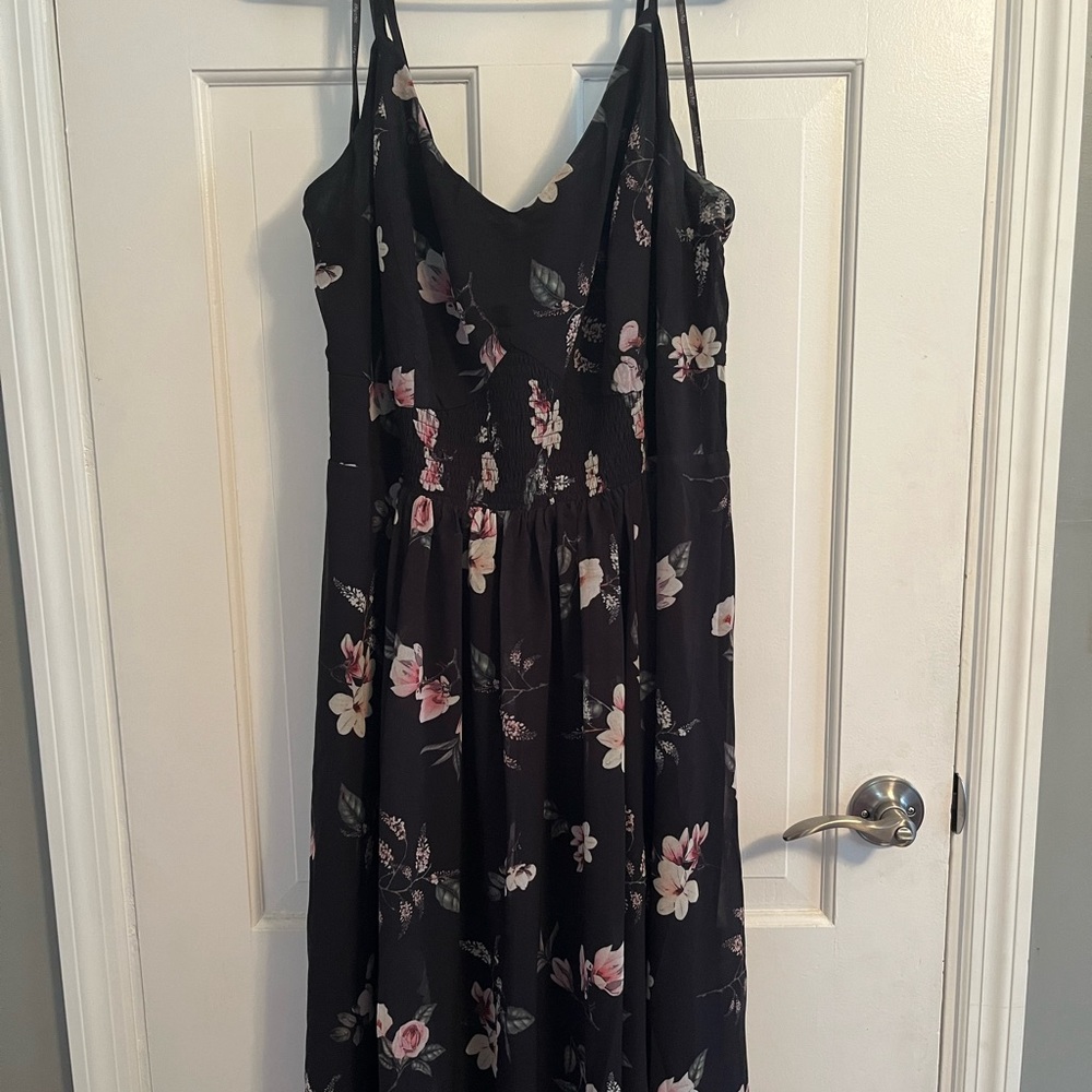 City Chic long flowy black dress- size L/20